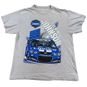 Vintage NASCAR Shirt Jimmie Johnson Lowe's Racing #48 Mens XL Gray Graphic Print